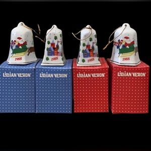 Vintage Lillian Vernon (LVC) 1988 Bell Christmas Ornaments